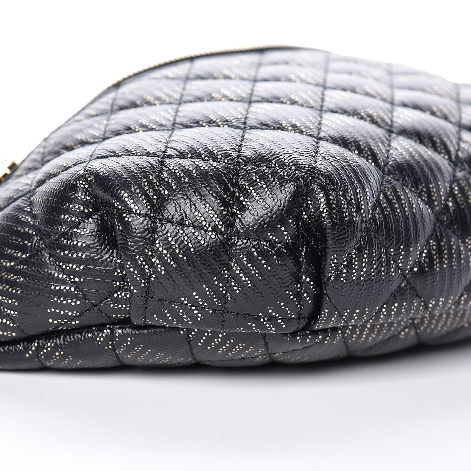 Chanel Calfskin Quilted Waist Bag Black Gold 5 of 10