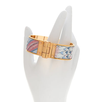 Hermes Enamel Printed Wide Charniere Savana Dance Hinged Bracelet GM Arts and Crafts 2 of 4