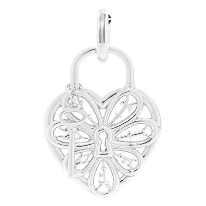 Tiffany Sterling Silver Filigree Heart Key Charm 1 of 5