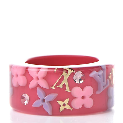 Louis Vuitton Swarovski Crystal Resin Inclusion Ring 7.5 Rose Pop 3 of 5