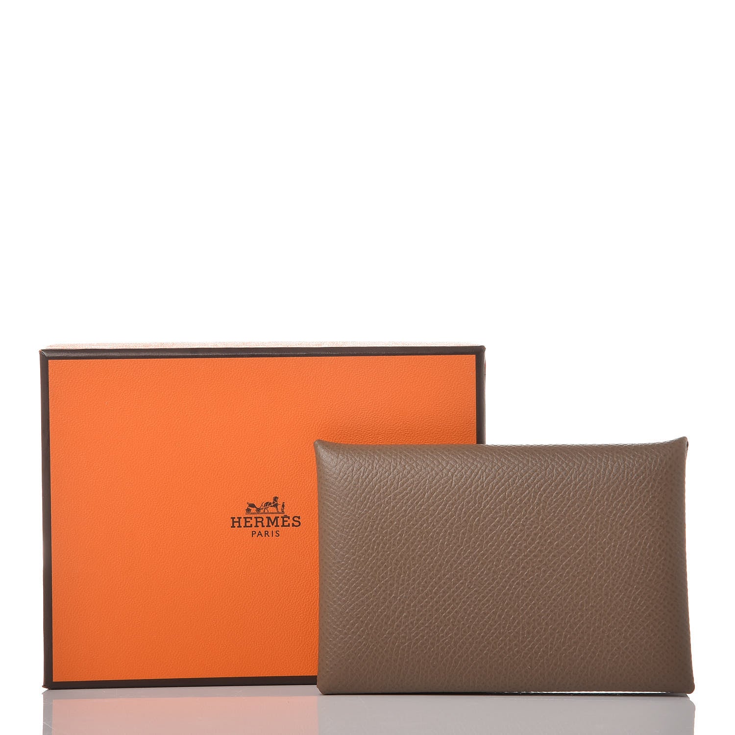 Hermes Epsom Calvi Card Case Etoupe 8 of 8