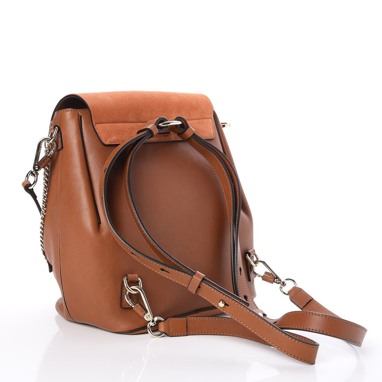 Suede Calfskin Medium Faye Backpack Tan