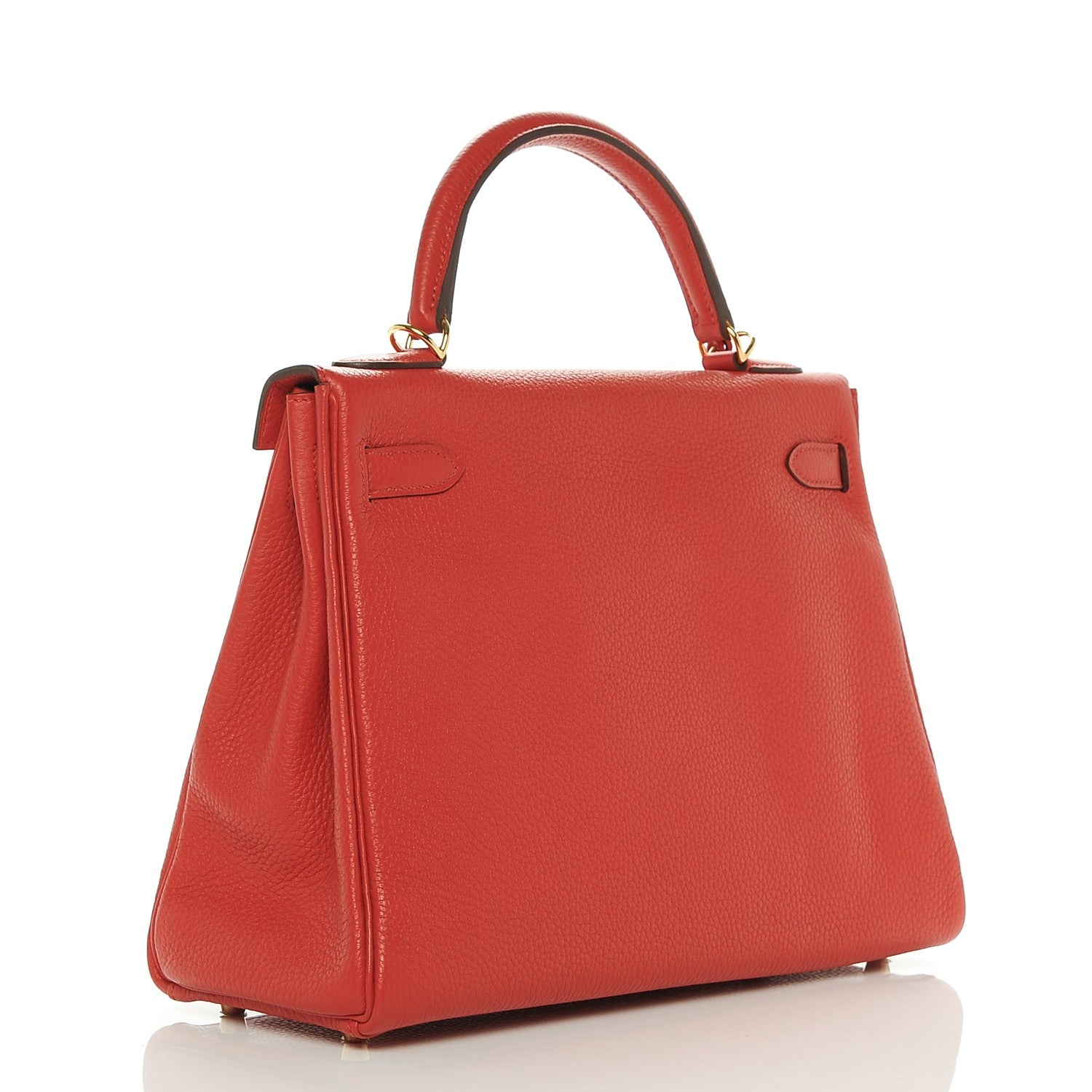 Hermes Taurillon Clemence Kelly Retourne 32 Rouge Tomate 3 of 8
