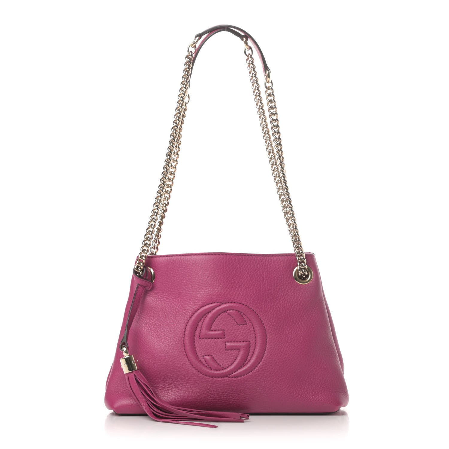 Gucci Cellarius Calfskin Small Soho Chain Shoulder Bag Bright Bouganville 1 of 4