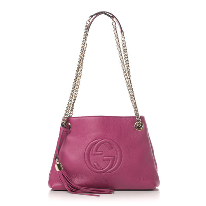 Gucci Cellarius Calfskin Small Soho Chain Shoulder Bag Bright Bouganville 1 of 4