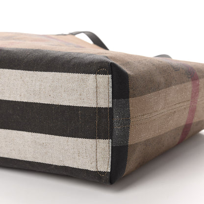 Burberry Coated Canvas Mega Check Medium Doodle Tote Black 7 of 9