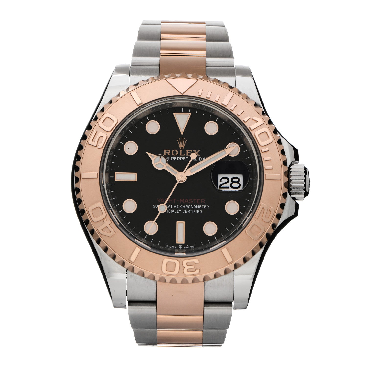 Rolex Stainless Steel 18K Everose Gold 40mm Yacht-Master Watch Black 126621 1 of 5
