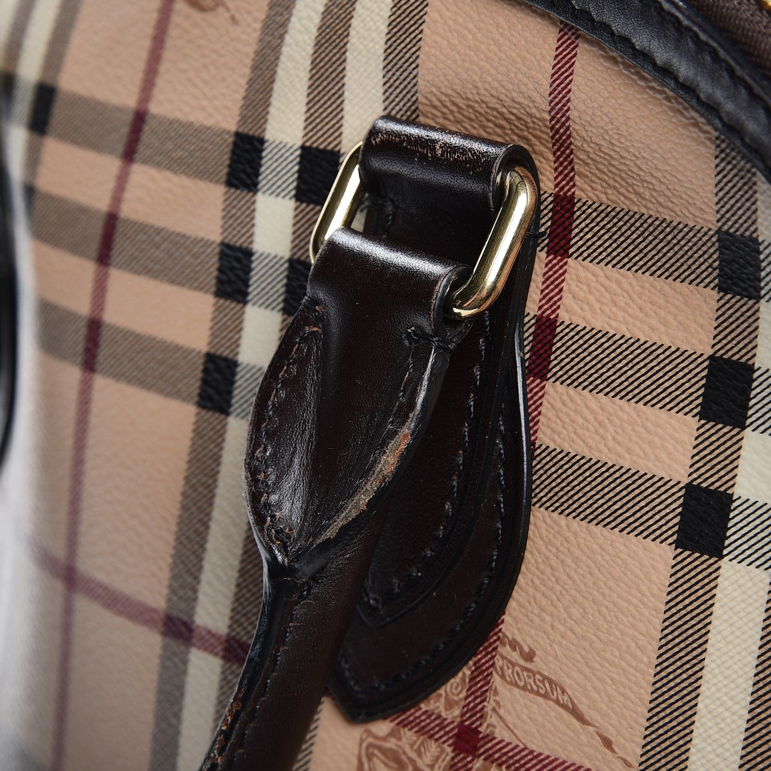 Burberry Haymarket Check Small Orchard Bowling Bag Chocolate 17 of 17