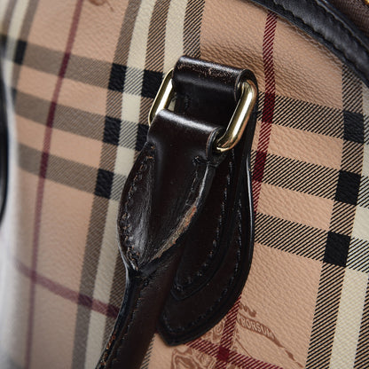 Burberry Haymarket Check Small Orchard Bowling Bag Chocolate 17 of 17