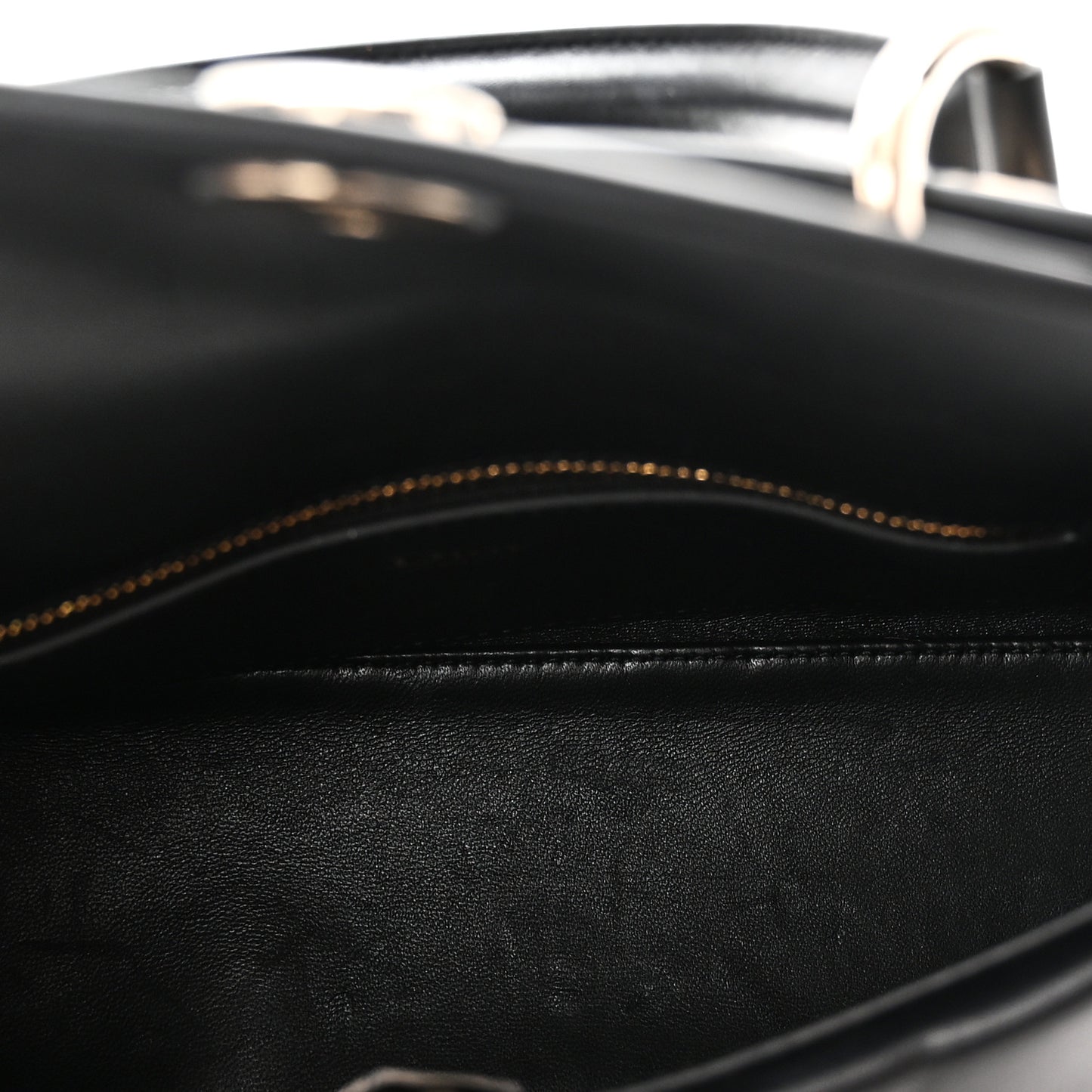 Shiny Smooth Calfskin Small Cigale Bag Black