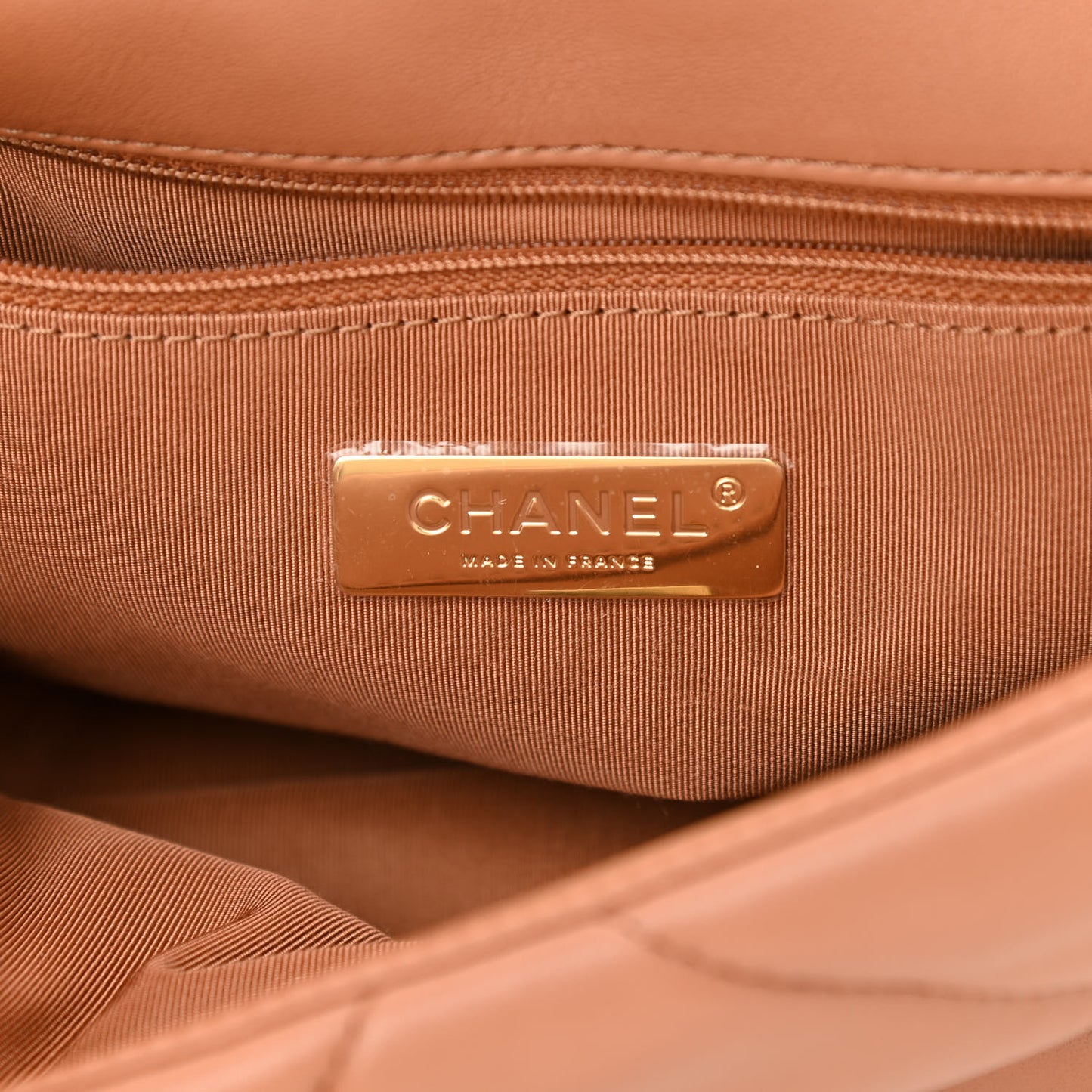 Lambskin Quilted Medium Chanel 19 Flap Brown