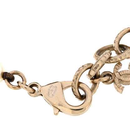 Chanel Crystal Pearl CC Bracelet Gold 4 of 5