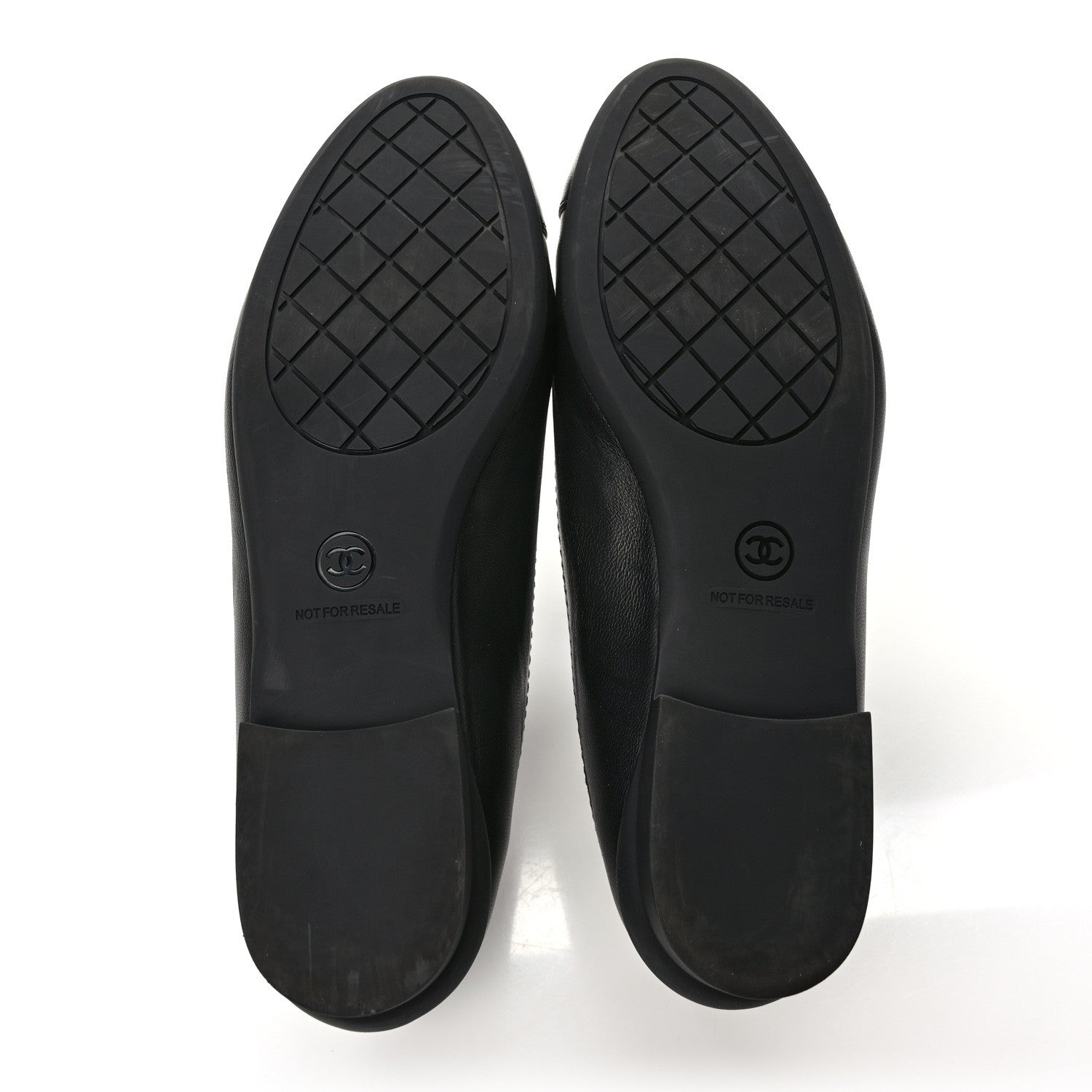 Chanel Lambskin Cap Toe CC Ballerina Flats 37.5 Black 5 of 8