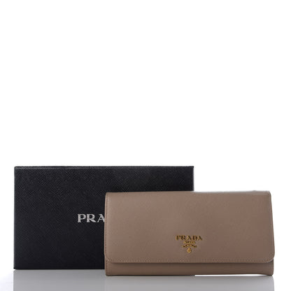 Prada Saffiano Metal Continental Flap Wallet Cammeo 7 of 7