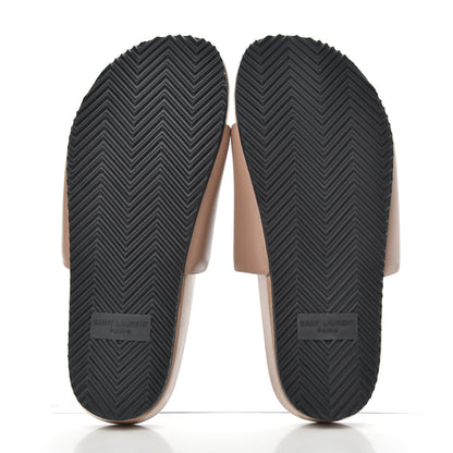 Saint Laurent Lambskin Joan Slide Sandals 35 Nude 5 of 11