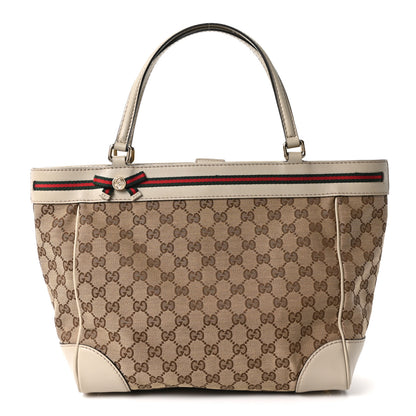 Gucci Monogram Web Medium Mayfair Tote Off White 1 of 10