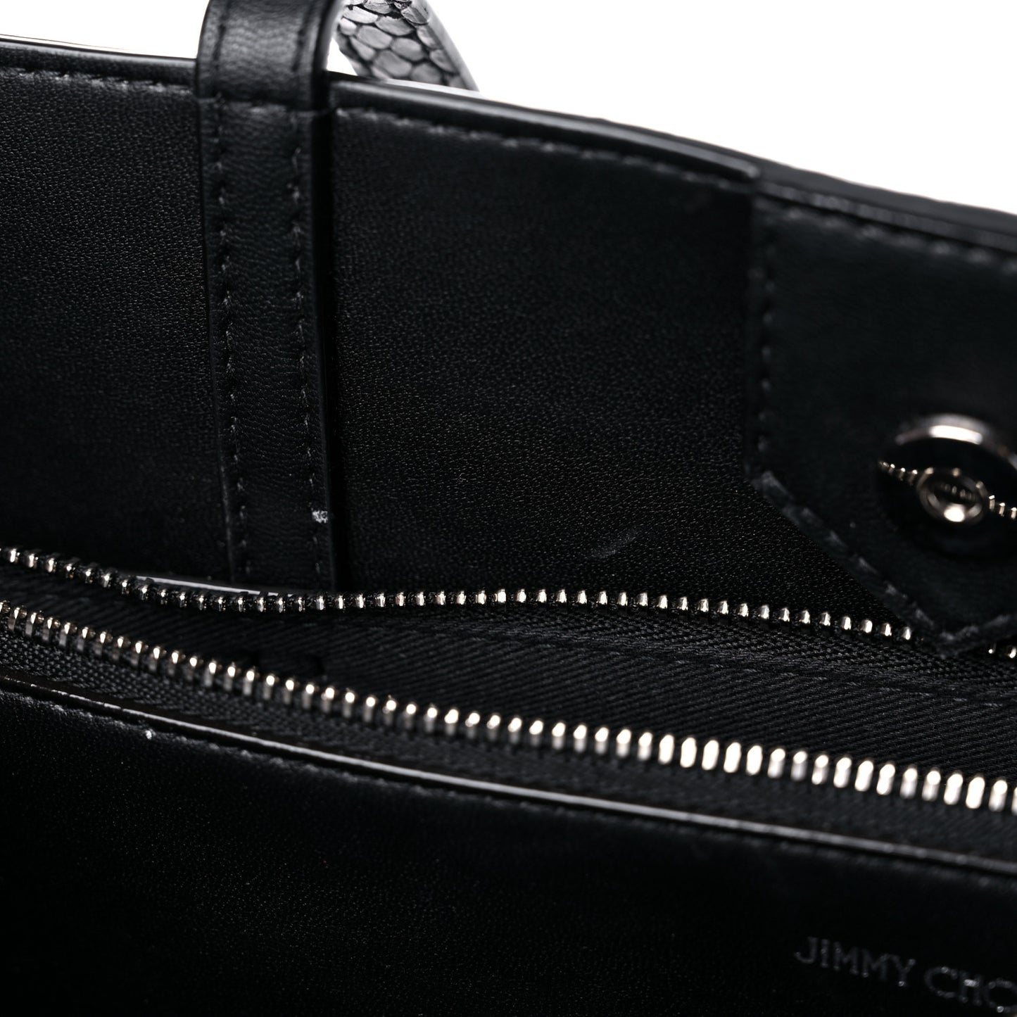 Snakeskin Embossed Calfskin JC Tote Anthracite