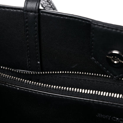 Jimmy Choo Snakeskin Embossed Calfskin JC Tote Anthracite 10 of 13