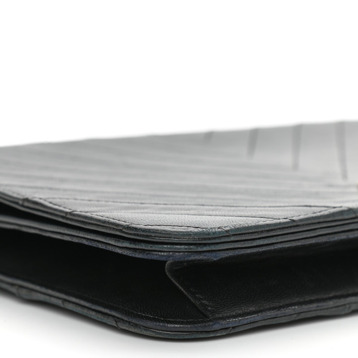 Lambskin Chevron Quilted Small Single Flap Black