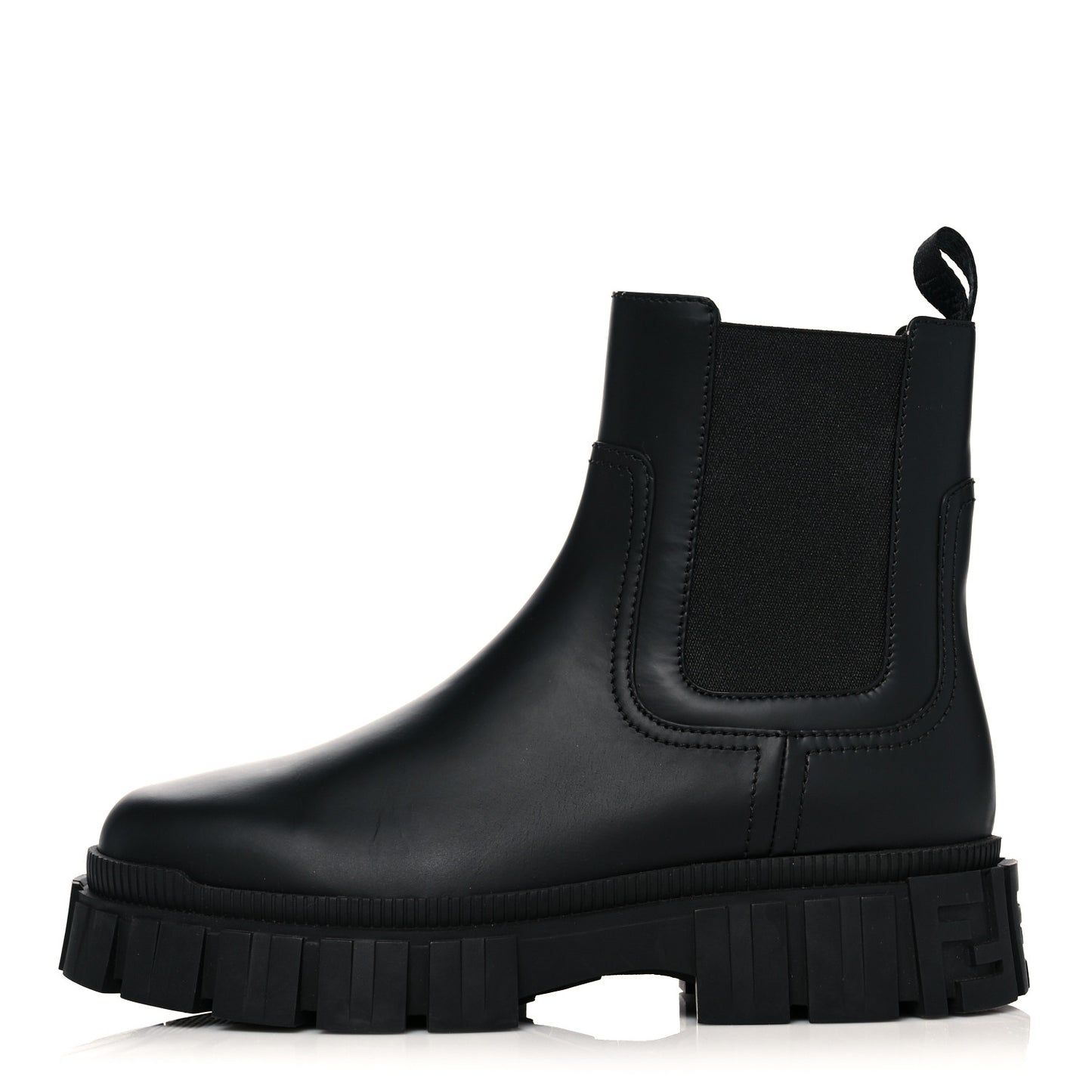 Calfskin Rubber Fendi Force Chelsea Boots 38 Black