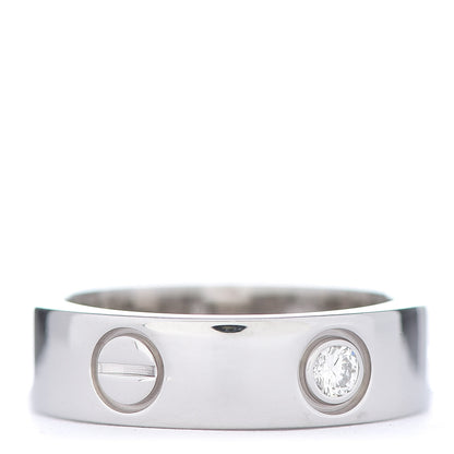 Cartier 18K White Gold 3 Diamond 5.5mm LOVE Ring 51 5.75 3 of 8