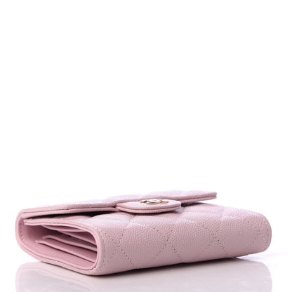 Chanel Caviar Quilted Compact Flap Wallet Light Pink 4 of 8