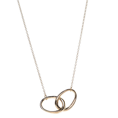 Tiffany 18K Yellow Gold Elsa Peretti Interlocking Ovals Pendant Necklace 1 of 6