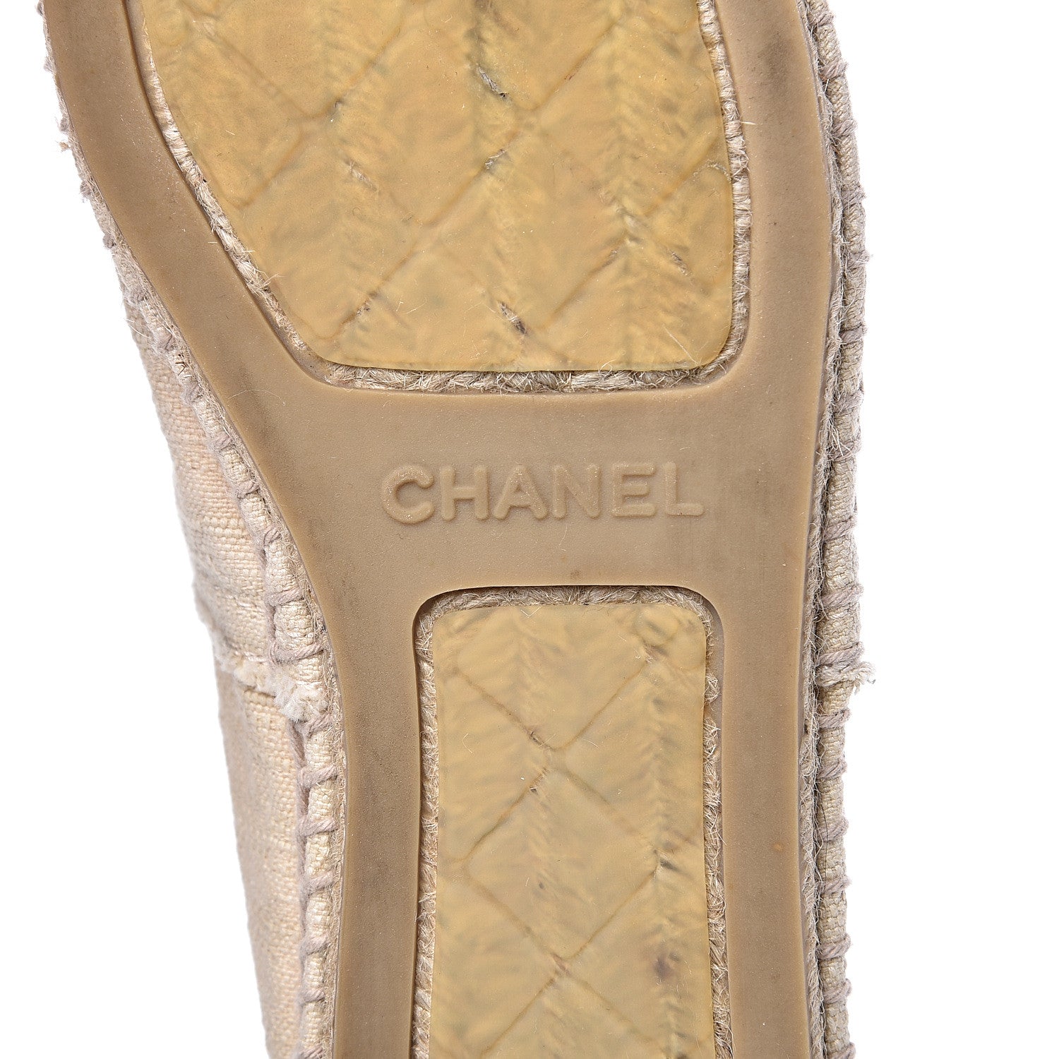 Chanel Linen CC Espadrilles 39 Beige Black 8 of 9
