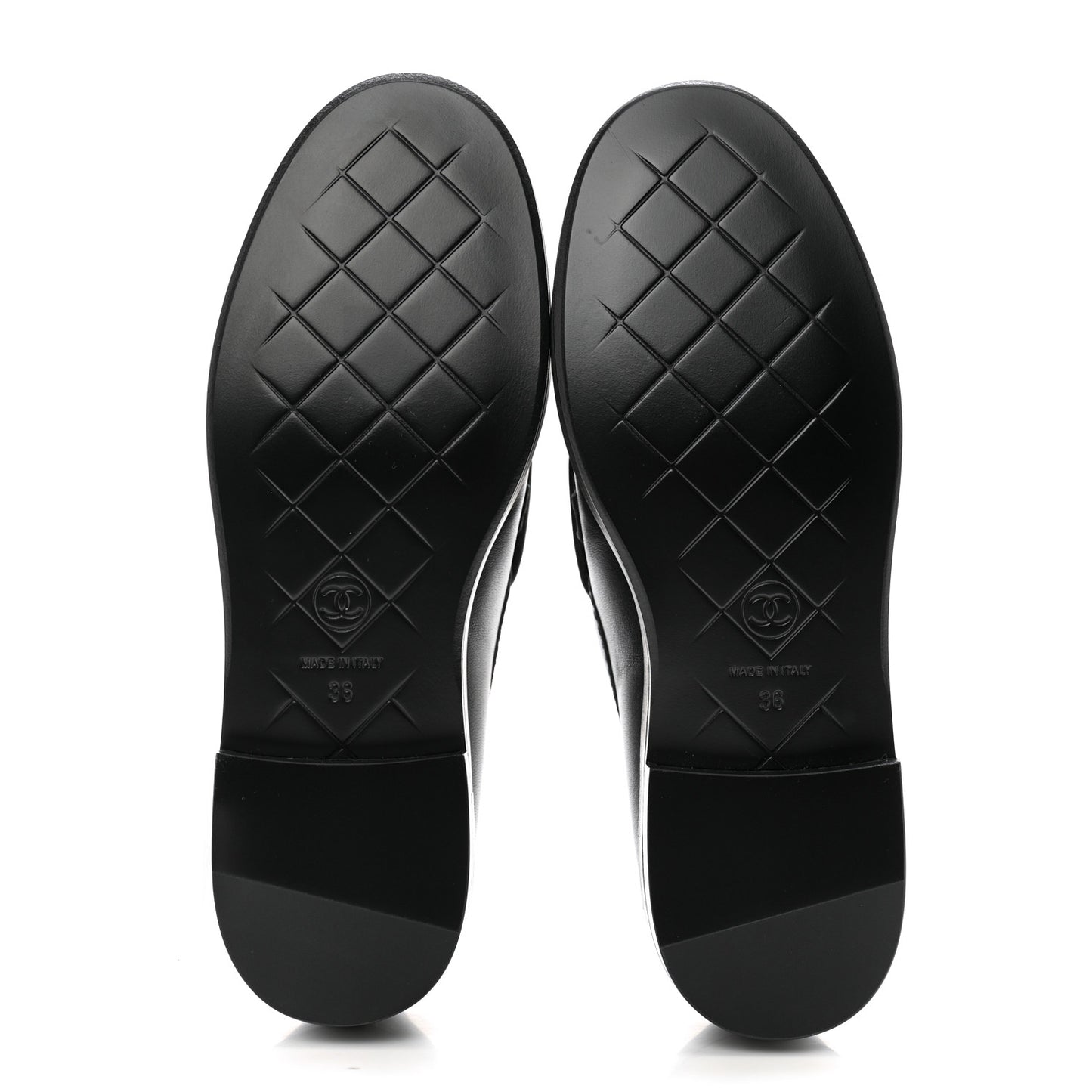 Lambskin Quilted CC Turnlock Loafers 36 Black