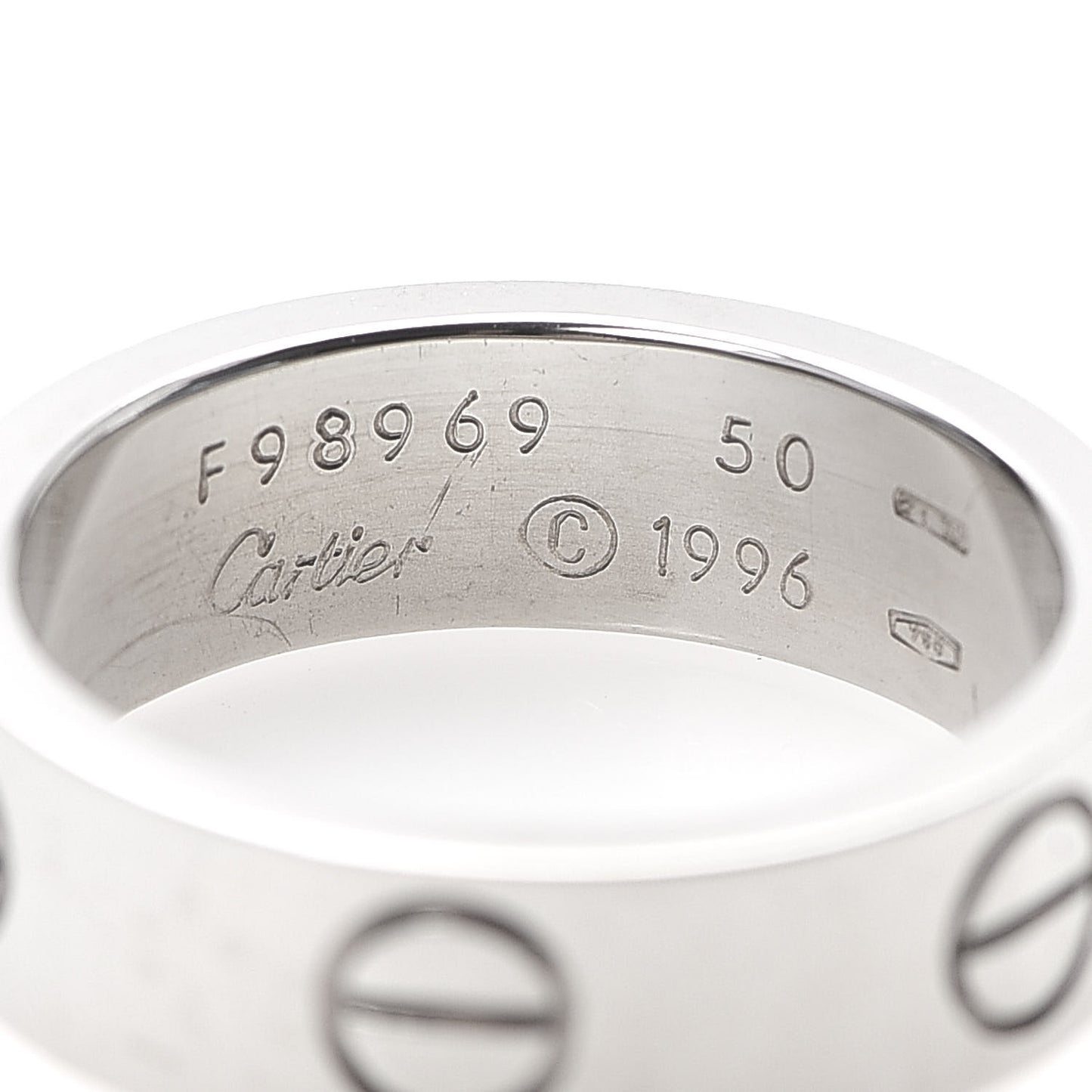 18K White Gold 5.5mm LOVE Ring 50 5.25