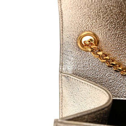 Saint Laurent Metallic Calfskin  Star Studded Monogram Wallet on Chain Pale Gold 12 of 13