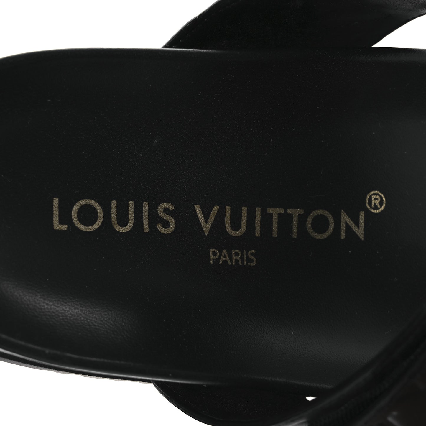 Lambskin Embossed Monogram Bom Dia Flat Mule Sandals 38 Black