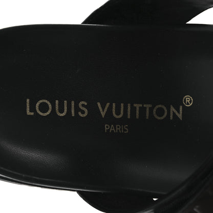 Louis Vuitton Lambskin Embossed Monogram Bom Dia Flat Mule Sandals 38 Black 10 of 13