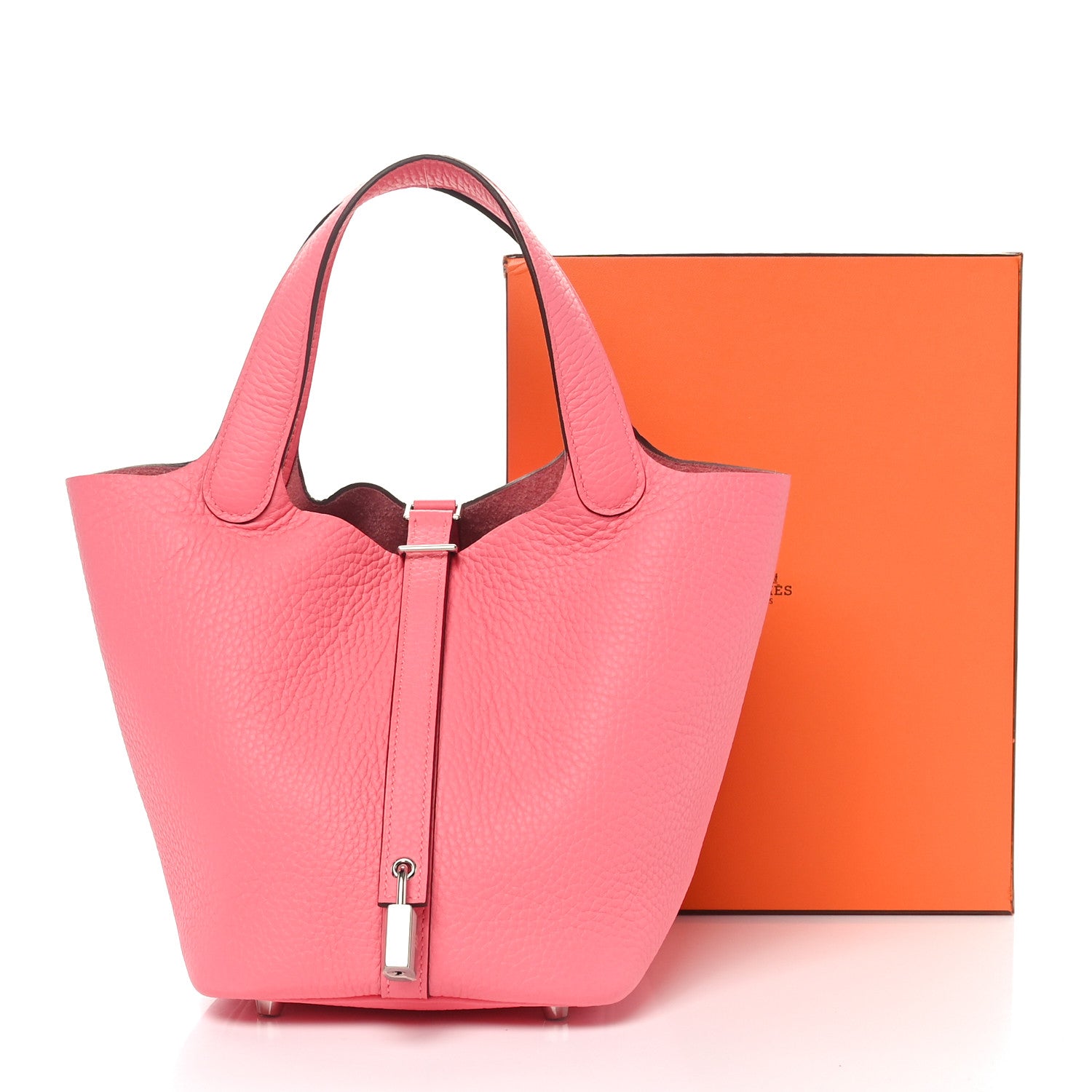 Hermes Taurillon Clemence Picotin Lock 18 PM Rose Azalee 11 of 11