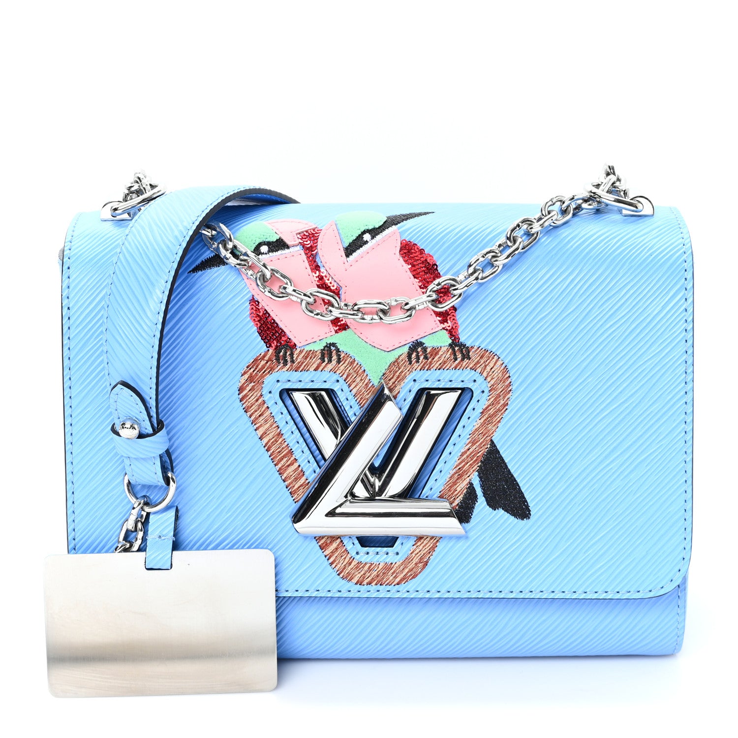 Louis Vuitton Epi Tropical Birds Twist Shoulder Bag MM Bleuet 3 of 10