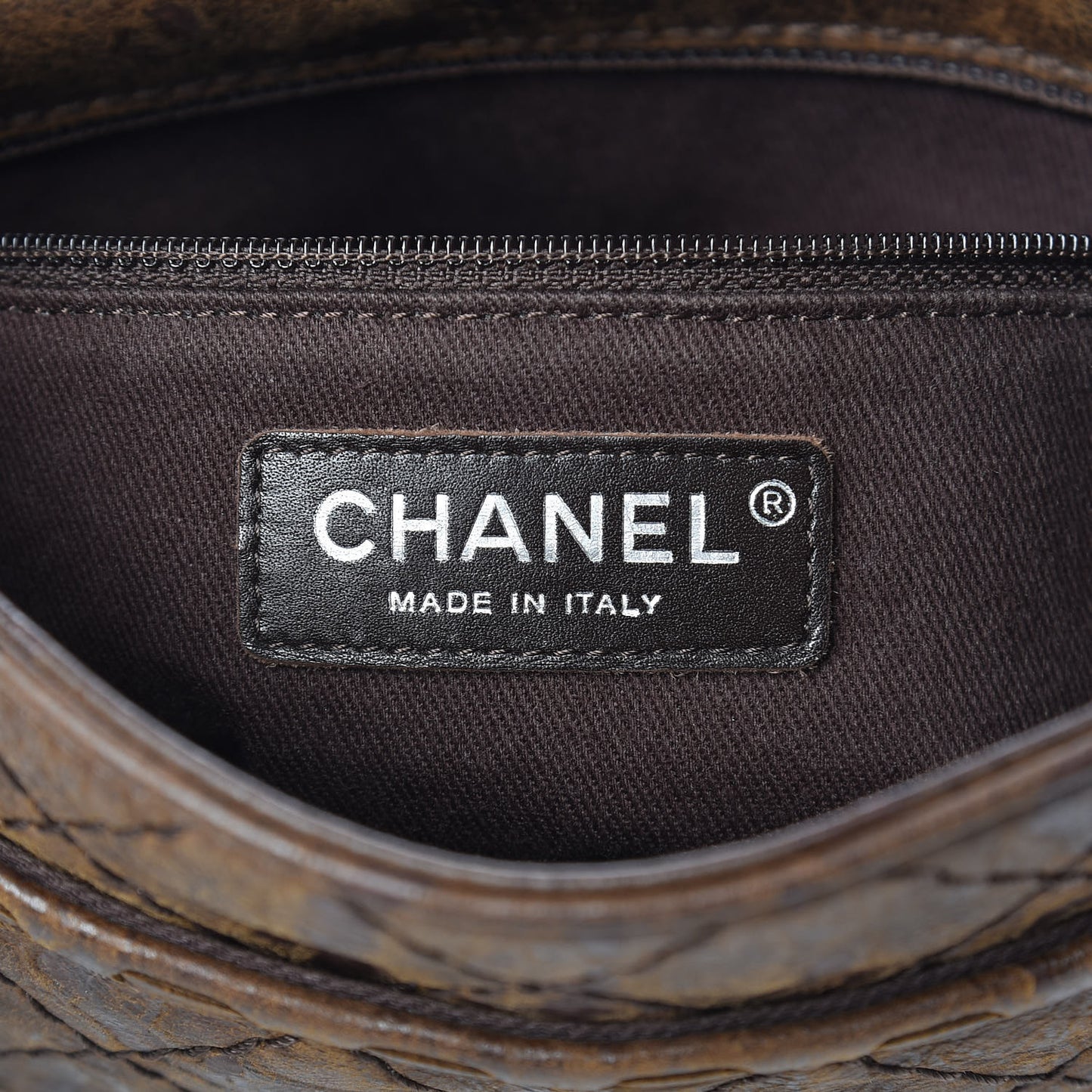 Aged Crumpled Calfskin Small Vintage Flap Brown