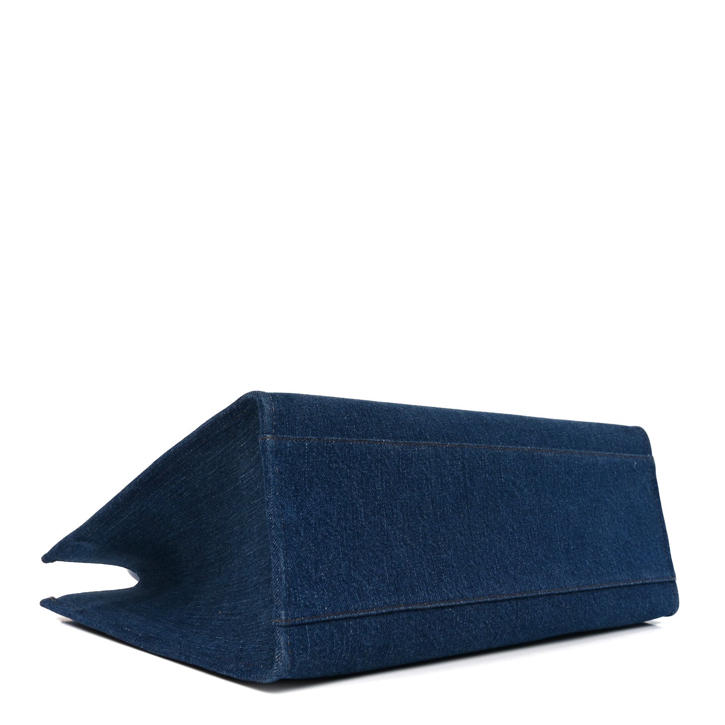 Denim Calfskin La Medusa Tote Bag Blue