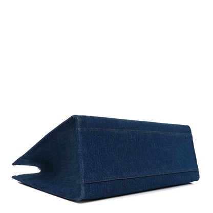 Versace Denim Calfskin La Medusa Tote Bag Blue 4 of 9