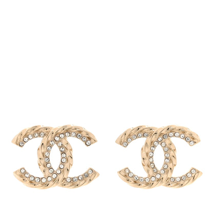 Chanel Crystal CC Earrings Gold 1 of 4