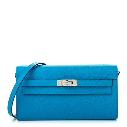 Hermes Epsom Verso Kelly Wallet To Go Bleu Frida Rouge H 1 of 7