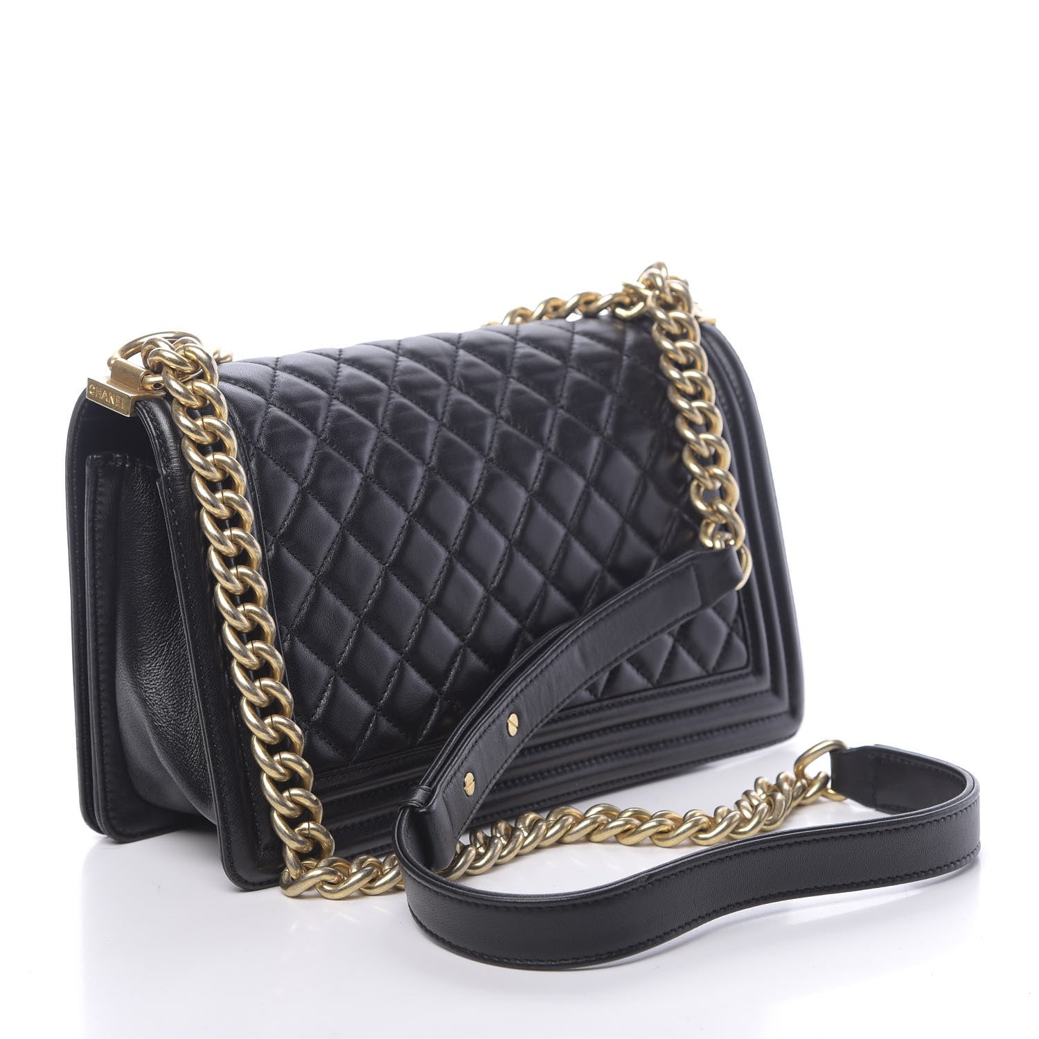 Chanel Lambskin Quilted Medium Boy Flap Black 3 of 14