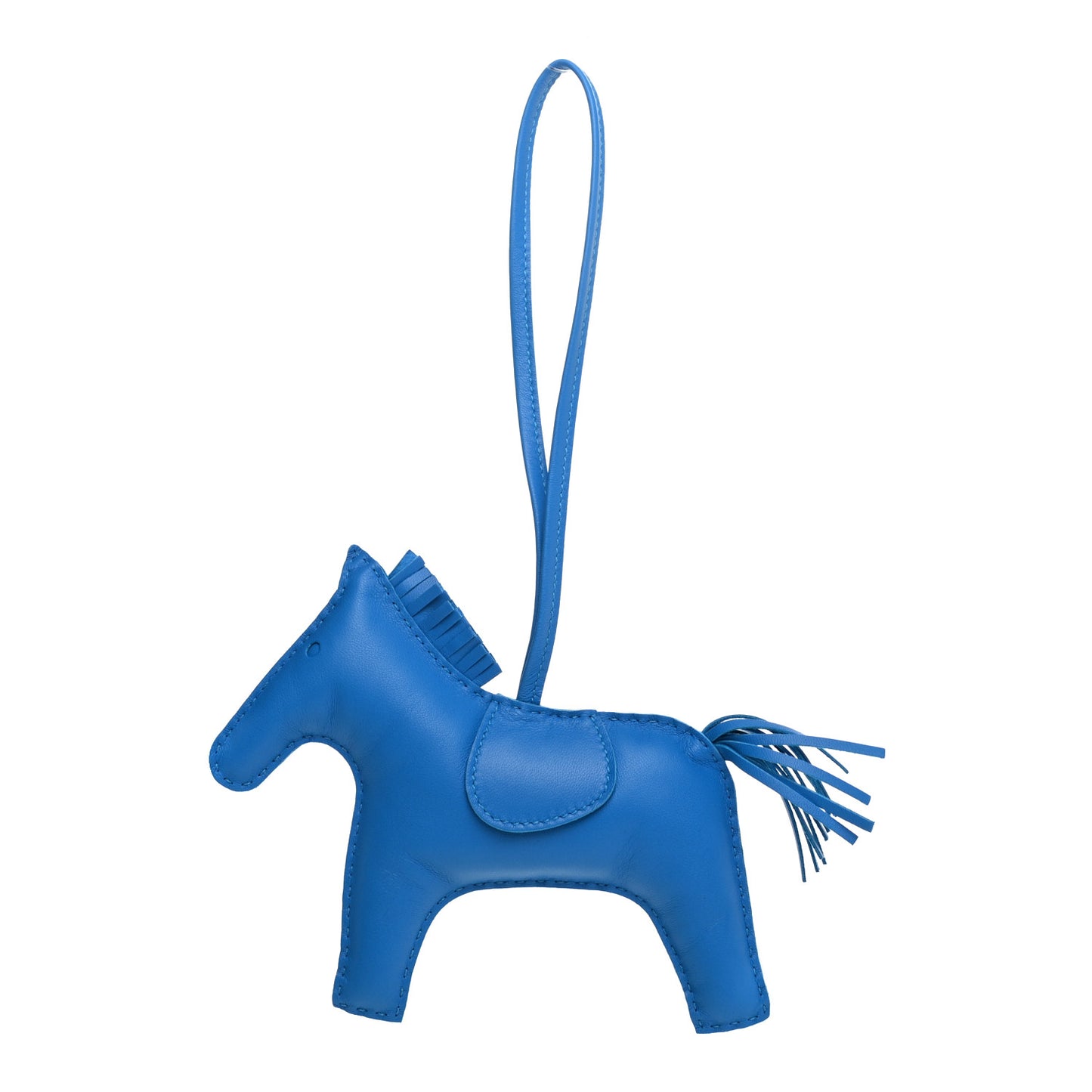 Milo Lambskin Grigri Rodeo Horse Bag Charm GM Bleu Zanzibar