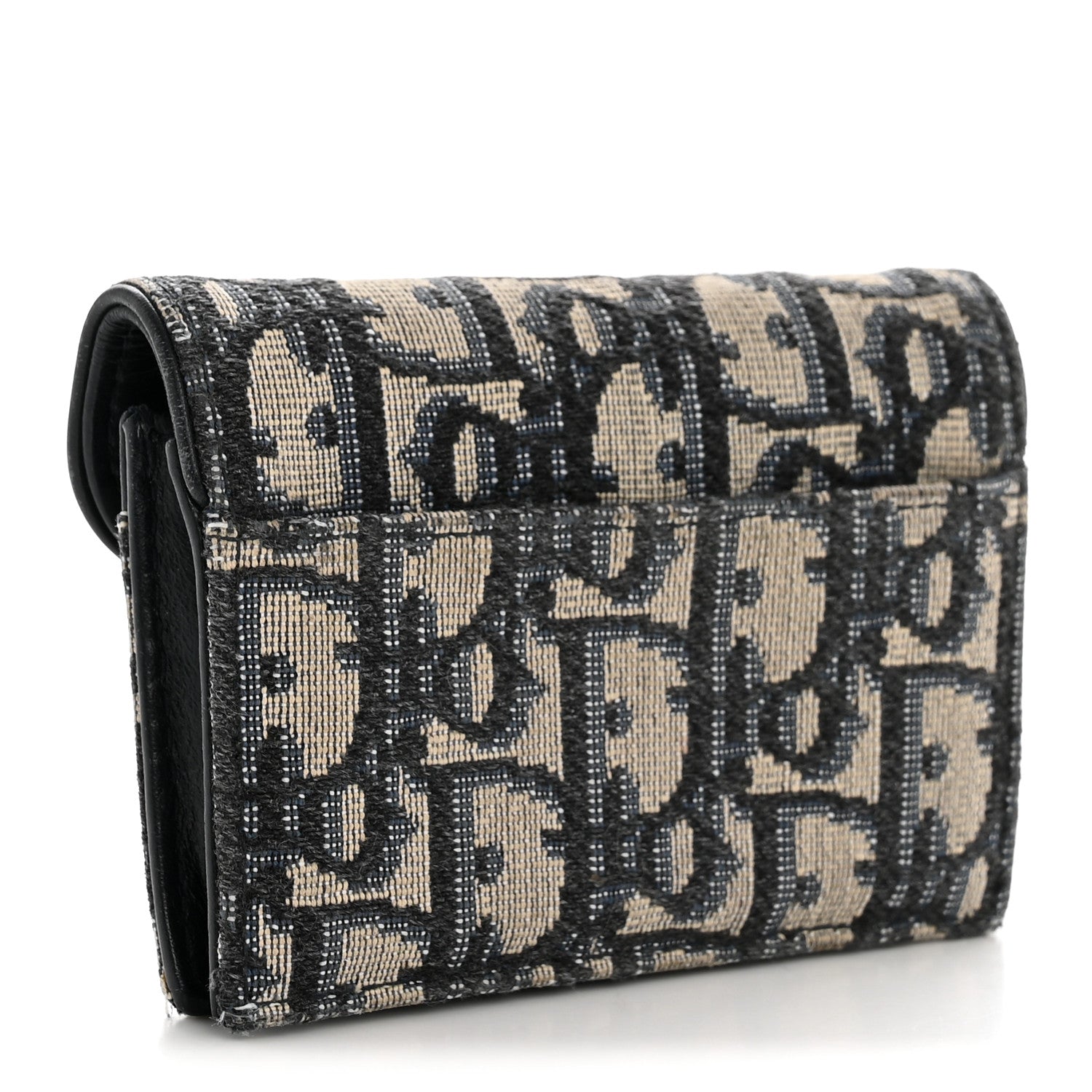 Christian Dior Oblique Saddle Card Holder Blue 3 of 12