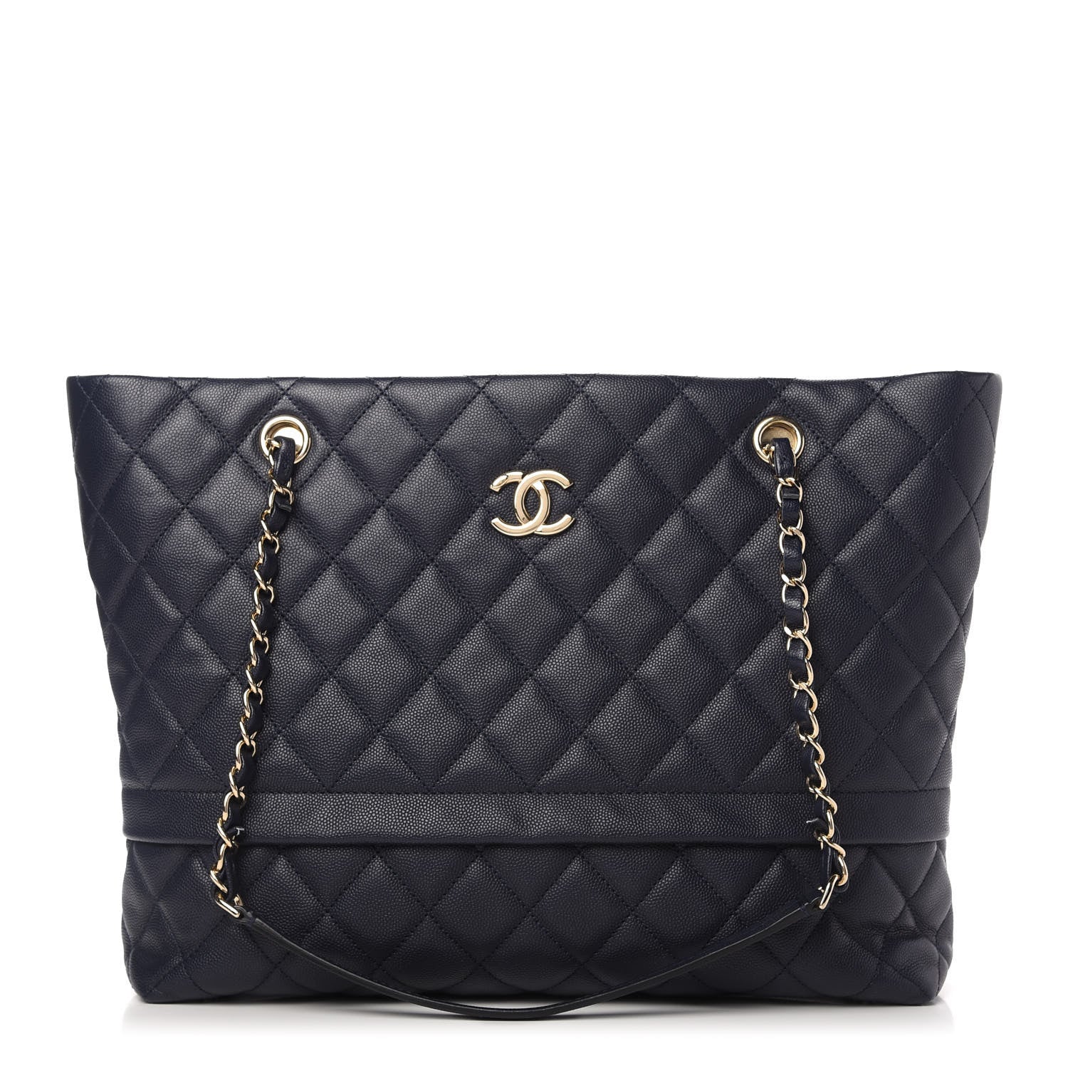Chanel Caviar Quilted Rolled Up Tote Navy 1 of 11