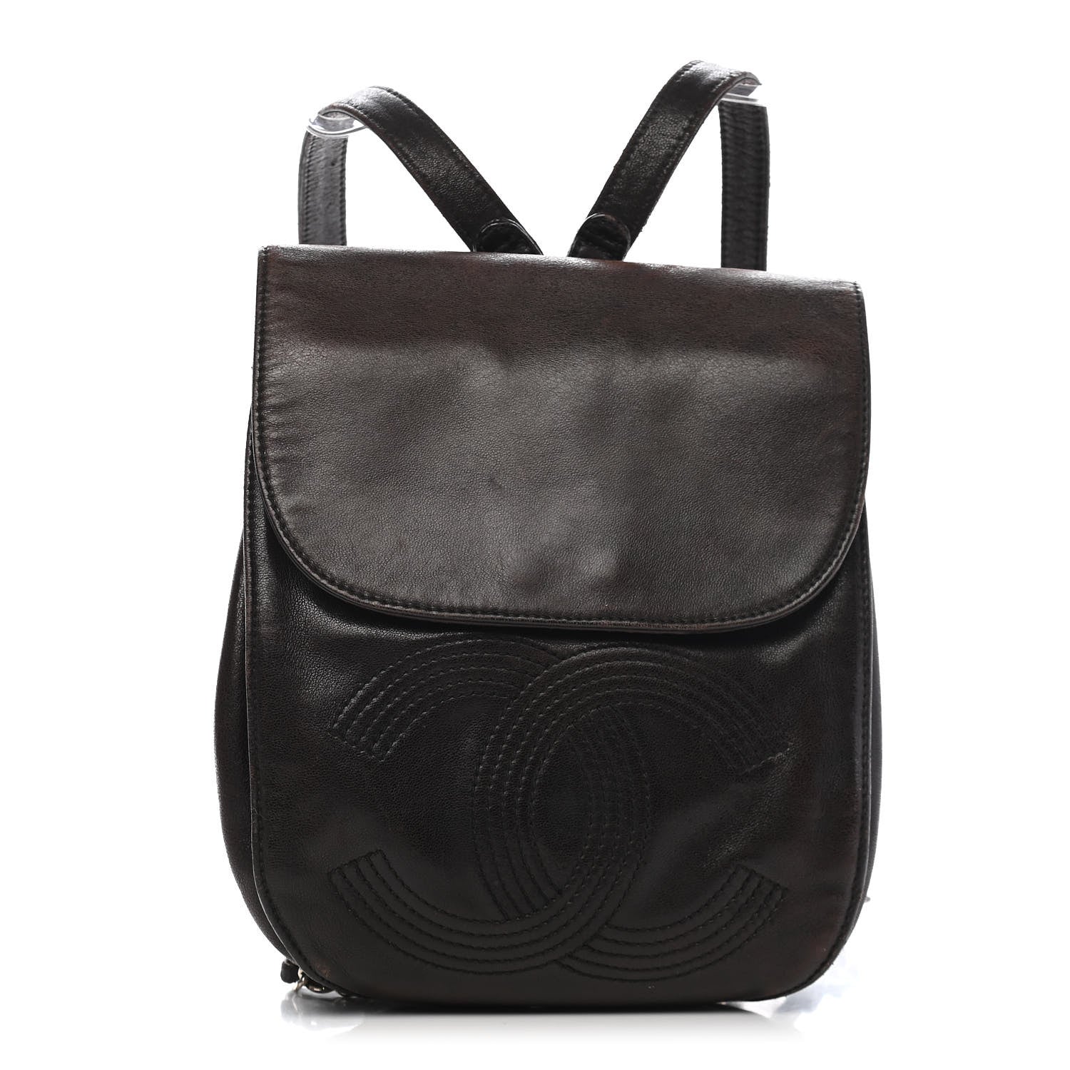 Chanel Lambskin CC Backpack Brown 1 of 8