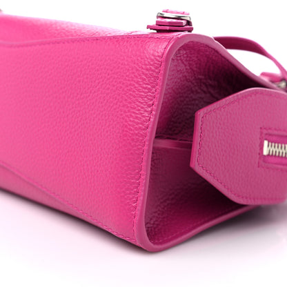 Balenciaga Grained Calfskin Neo Classic Silver Hardware Mini City Fuchsia 9 of 9