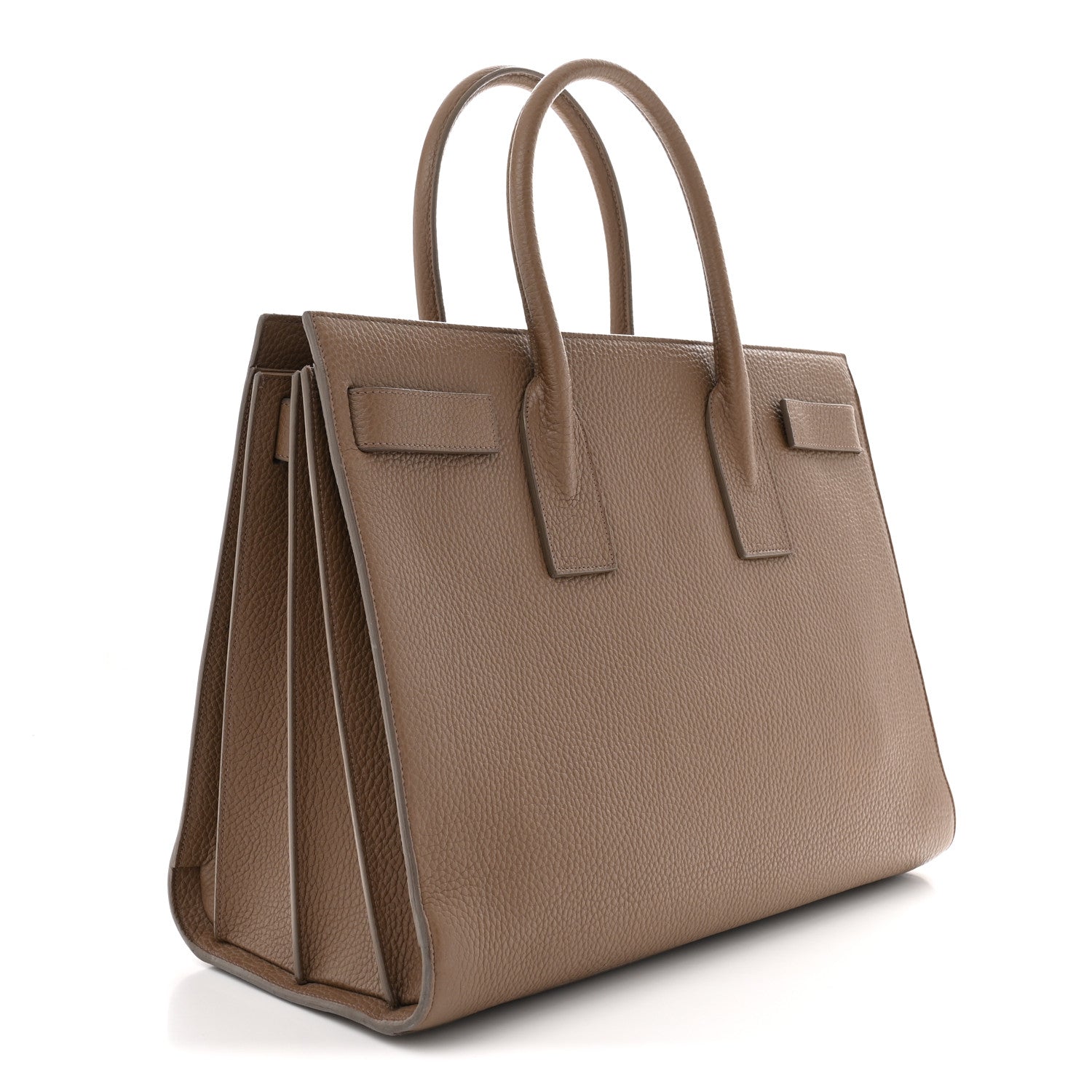 Saint Laurent Grained Calfskin Large Sac de Jour Carryall Taupe 3 of 12