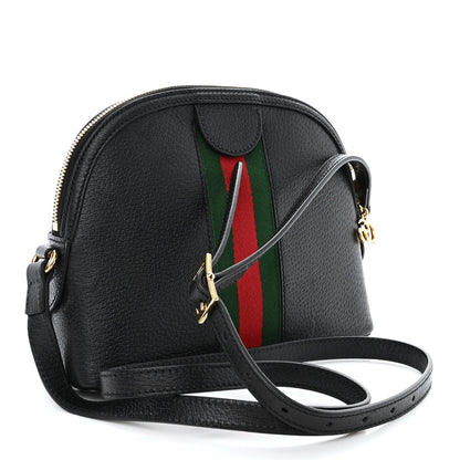 Gucci Calfskin GG Web Small Ophidia Dome Shoulder Bag Black 3 of 10