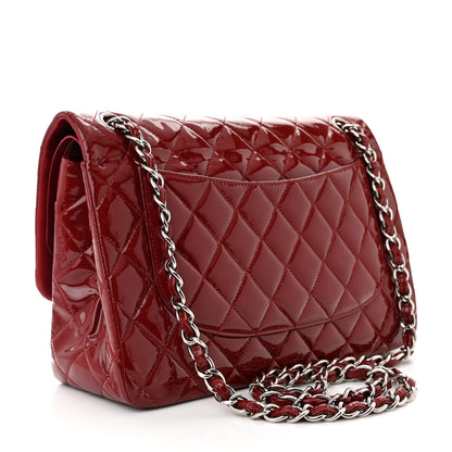 Chanel Patent Calfskin Quilted Jumbo Double Flap Red 3 of 11