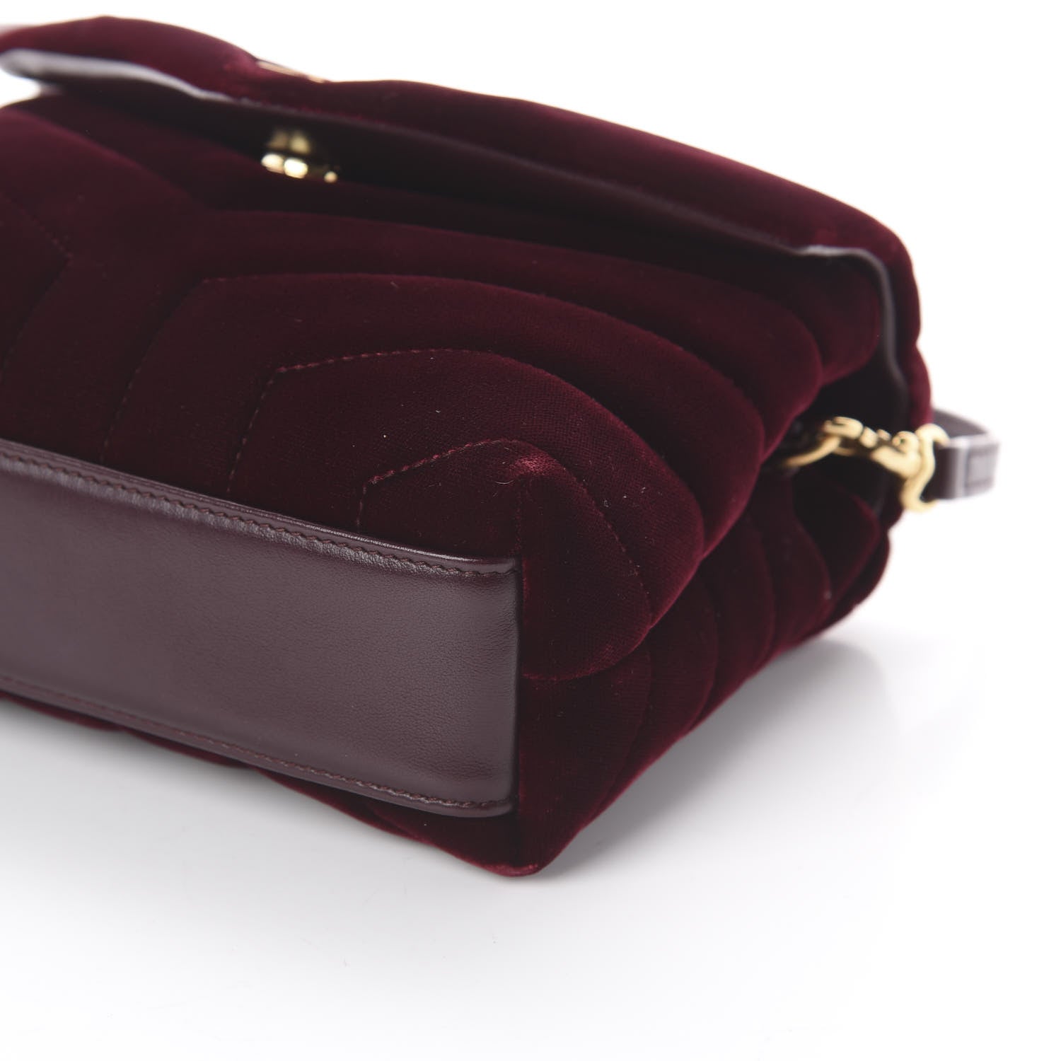 Saint Laurent Velvet Y Quilted Monogram Toy Loulou Crossbody Bag French Burgundy 6 of 8